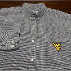 West Virginia University Mountaineers Long Sleeve Button Up Shirt Men’s size L